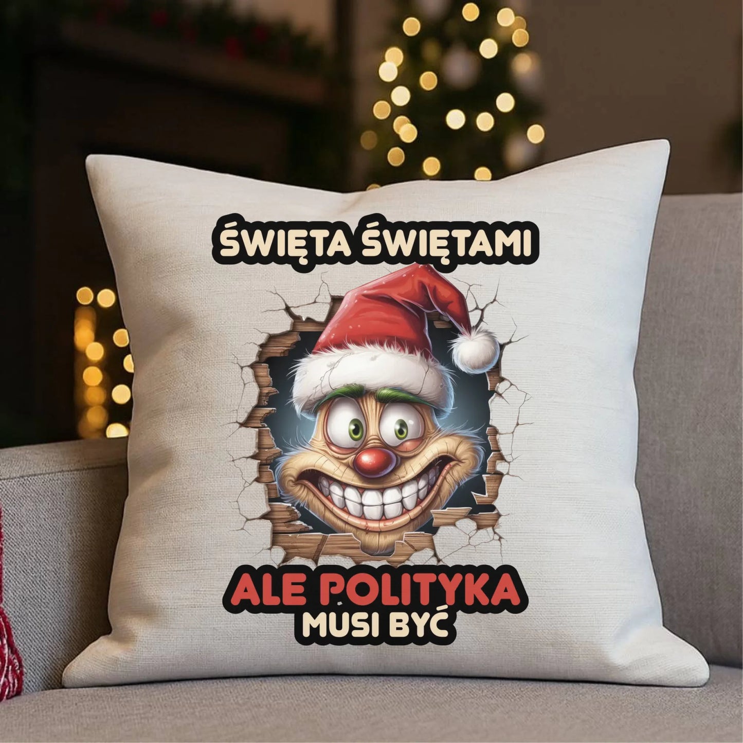 Poduszka świąteczna - Święta świętami ale polityka musi być BN102 - StoryCups.pl