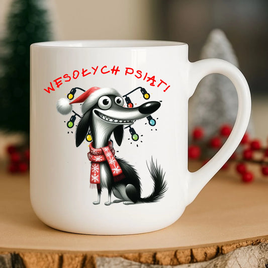 Kubek elegant świąteczny - Pies Wesołych psiąt BN140