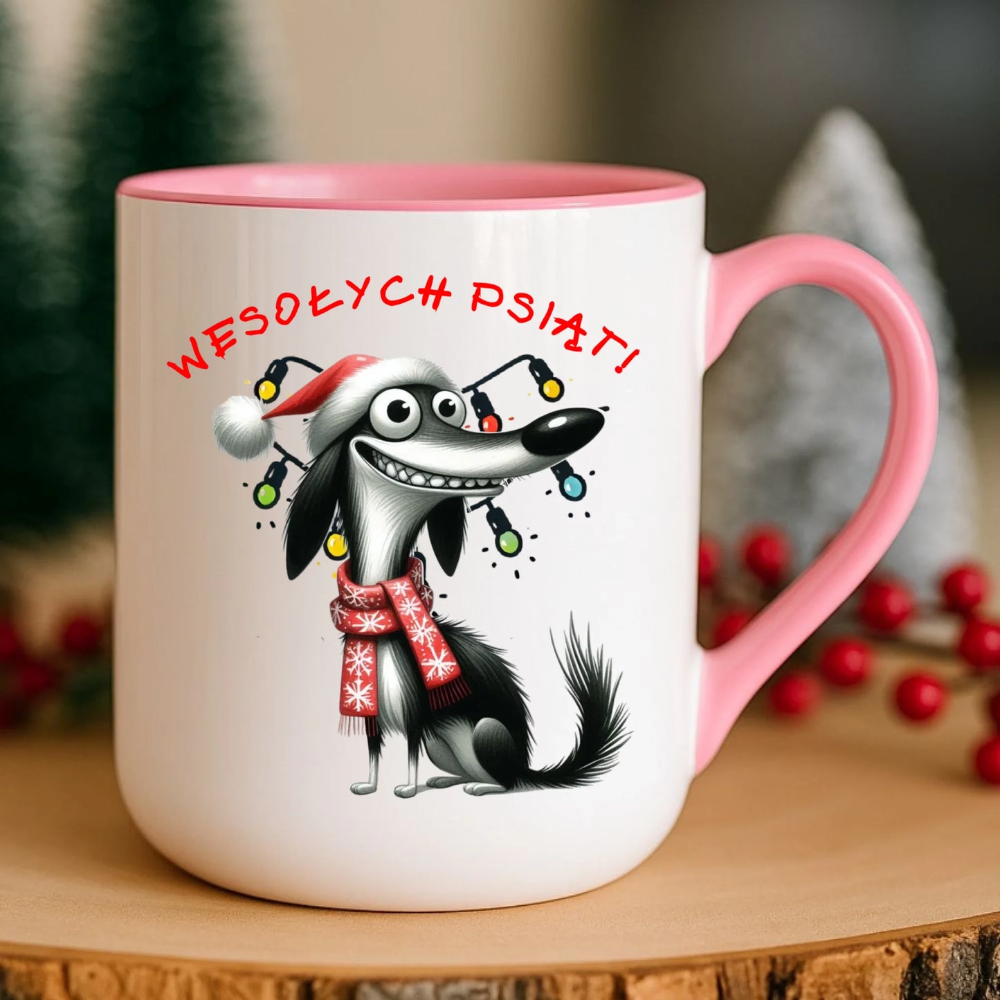 Kubek elegant świąteczny - Pies Wesołych psiąt BN140