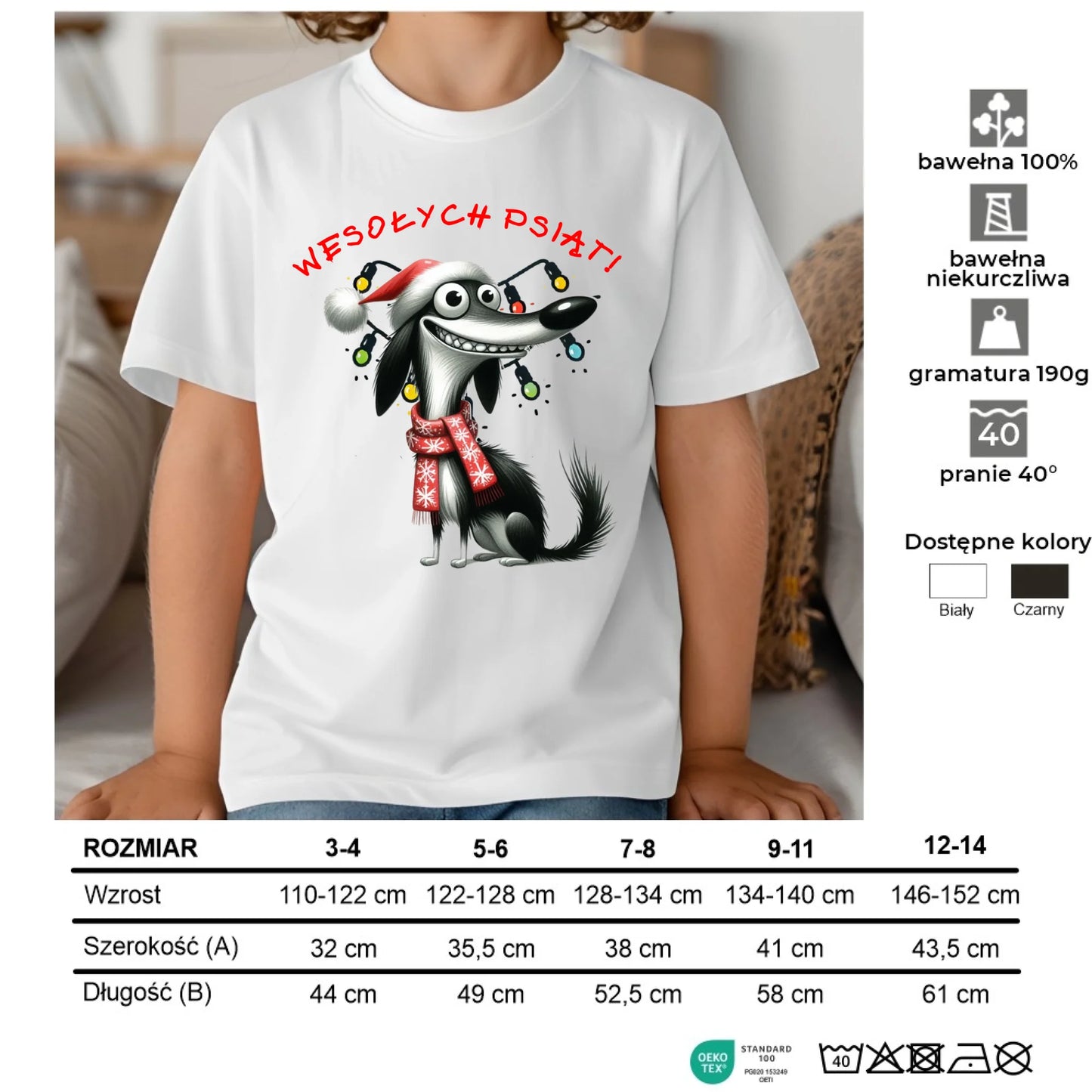 Koszulka dziecięca świąteczna - Pies Wesołych psiąt BN140