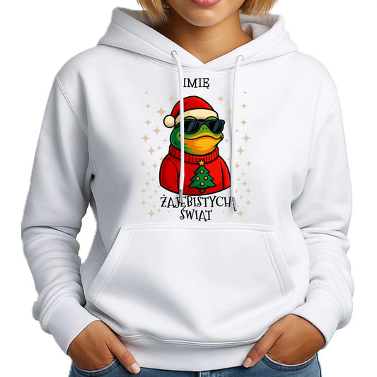Bluza damska z kapturem świąteczna - Żajebistych Świąt - personalizowana BN144