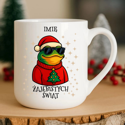Kubek elegant świąteczny - Żajebistych Świąt - personalizowany BN144