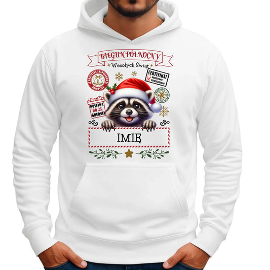 Bluza męska z kapturem świąteczna - Szop Paczka od Mikołaja - personalizowana BN145