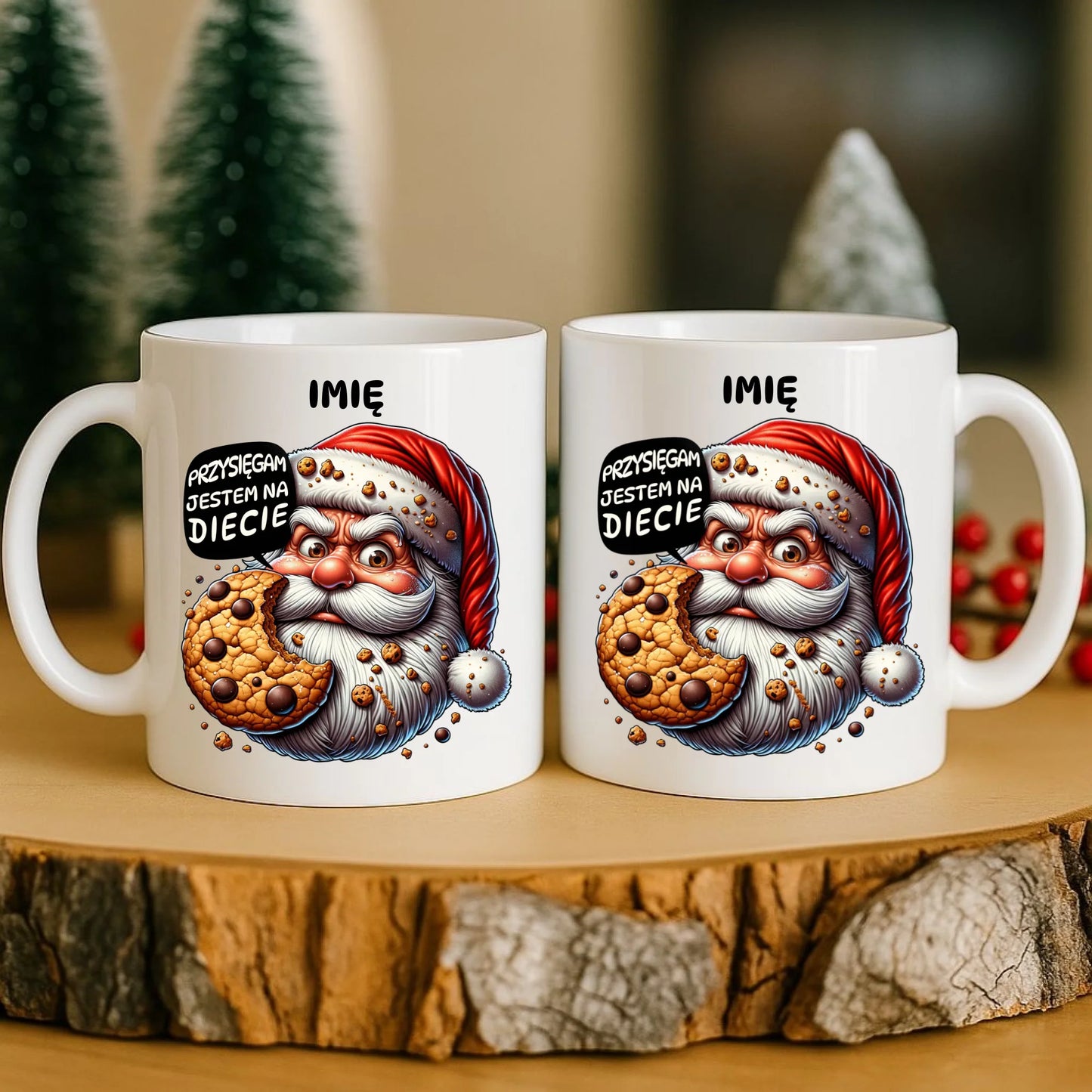 Kubek świąteczny - Mikołaj Przysięgam jestem na diecie - personalizowany BN97 - StoryCups.pl