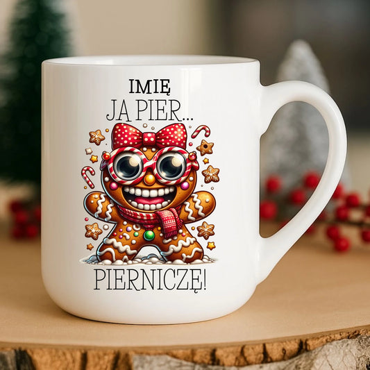 Kubek elegant świąteczny - Babeczka Ja pierniczę - personalizowany BN95 - StoryCups.pl