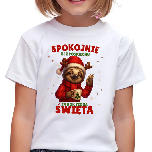 Koszulka dziecięca świąteczna - Leniwiec Za rok też są święta BN92 - StoryCups.pl