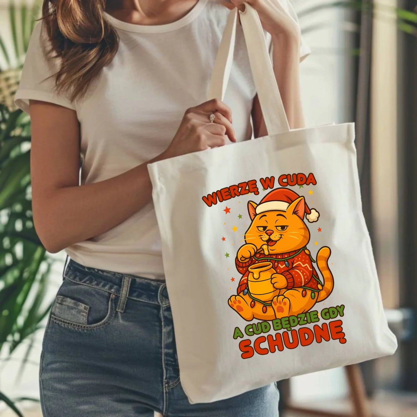 Torba świąteczna - Wierzę w cuda, a cud będzie gdy schudnę BN88 - StoryCups.pl