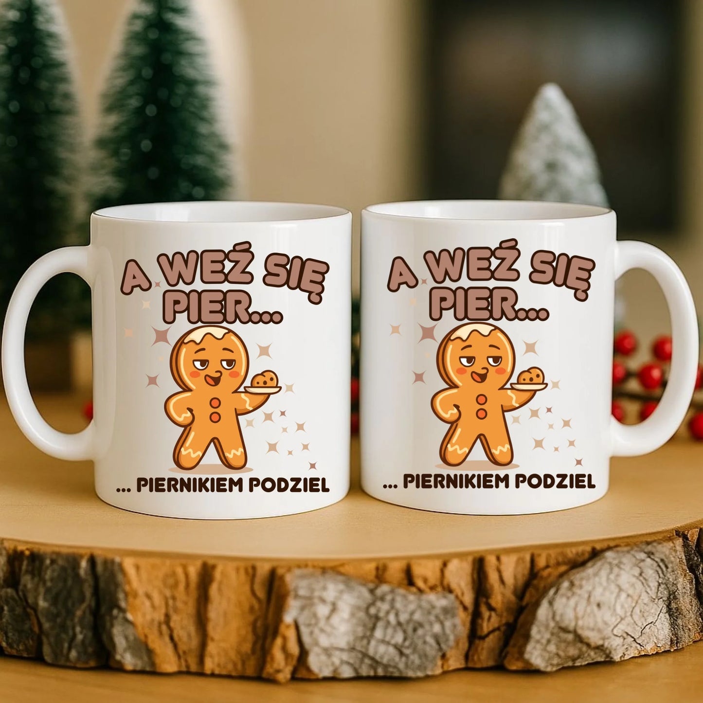 Kubek świąteczny - Piernik A weź się pier... piernikiem podziel BN87 - StoryCups.pl