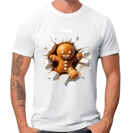 Pierniczek 3D | Personalizowana świąteczna koszulka męska BN81