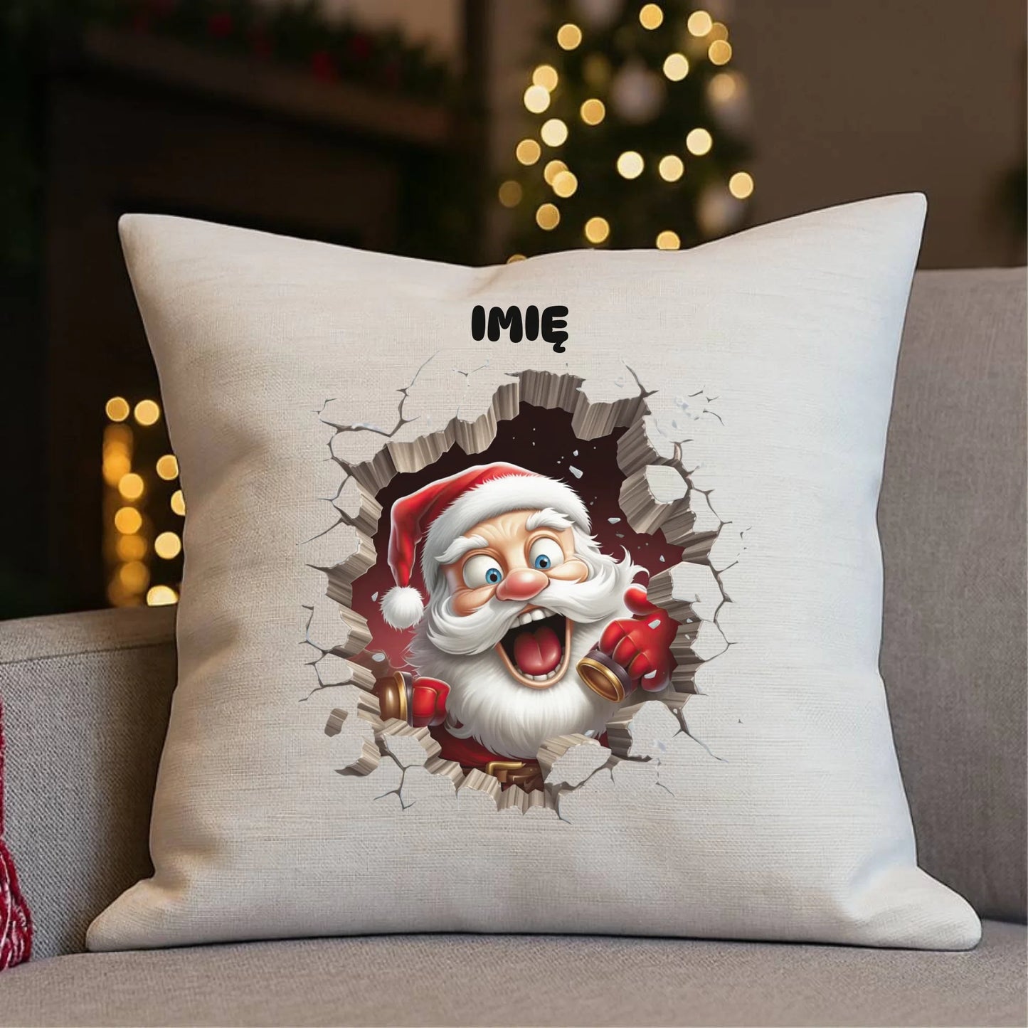 Poduszka świąteczna - Mikołaj 3D - personalizowana BN85 - StoryCups.pl