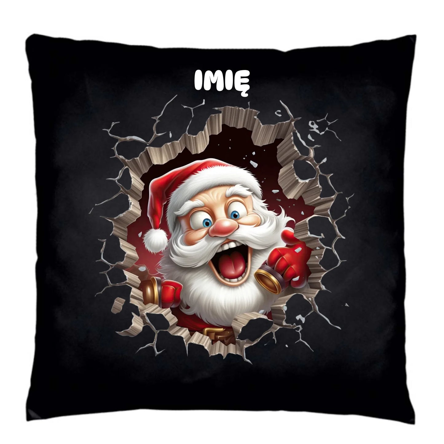 Poduszka dekoracyjna świąteczna - Mikołaj 3D - personalizowana BN85 - StoryCups.pl