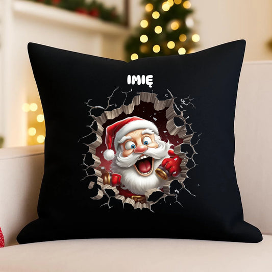 Poduszka dekoracyjna świąteczna - Mikołaj 3D - personalizowana BN85