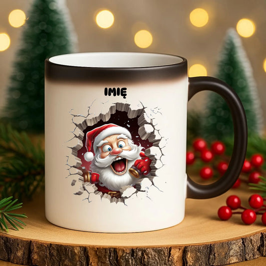 Kubek magiczny świąteczny - Mikołaj 3D - personalizowany BN85