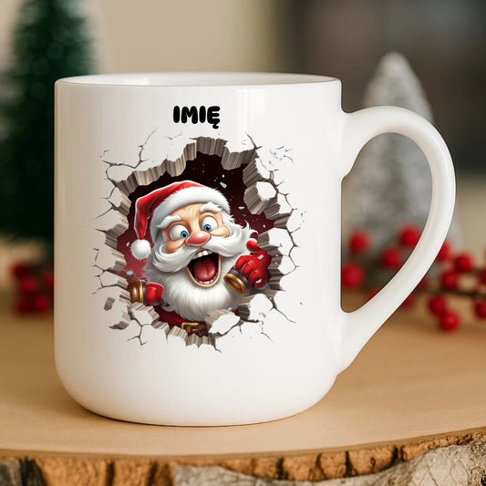 Kubek elegant świąteczny - Mikołaj 3D - personalizowany BN85