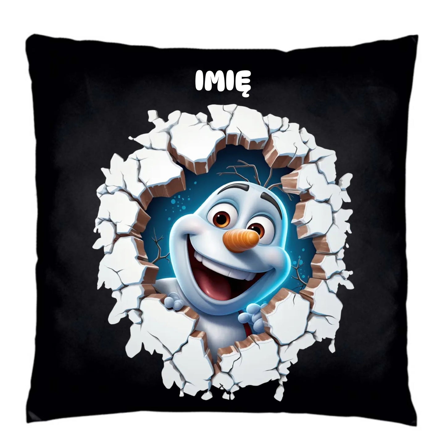 Poduszka dekoracyjna świąteczna - Bałwan 3D - personalizowana BN84 - StoryCups.pl