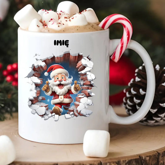 Kubek świąteczny - Mikołaj 3D - personalizowany BN83 - StoryCups.pl