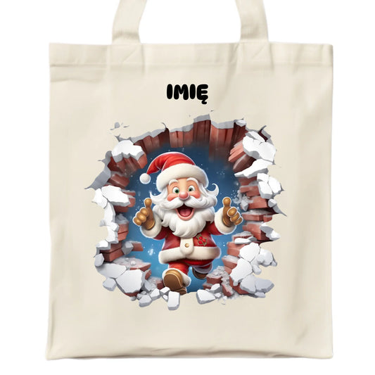 Torba świąteczna - Mikołaj 3D - personalizowana BN83 - StoryCups.pl