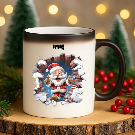 Kubek magiczny świąteczny - Mikołaj 3D - personalizowana BN83 - StoryCups.pl