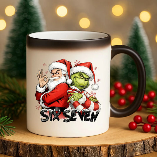 Kubek magiczny świąteczny - Mikołaj i Grinch six seven 67 BN148 - StoryCups.pl