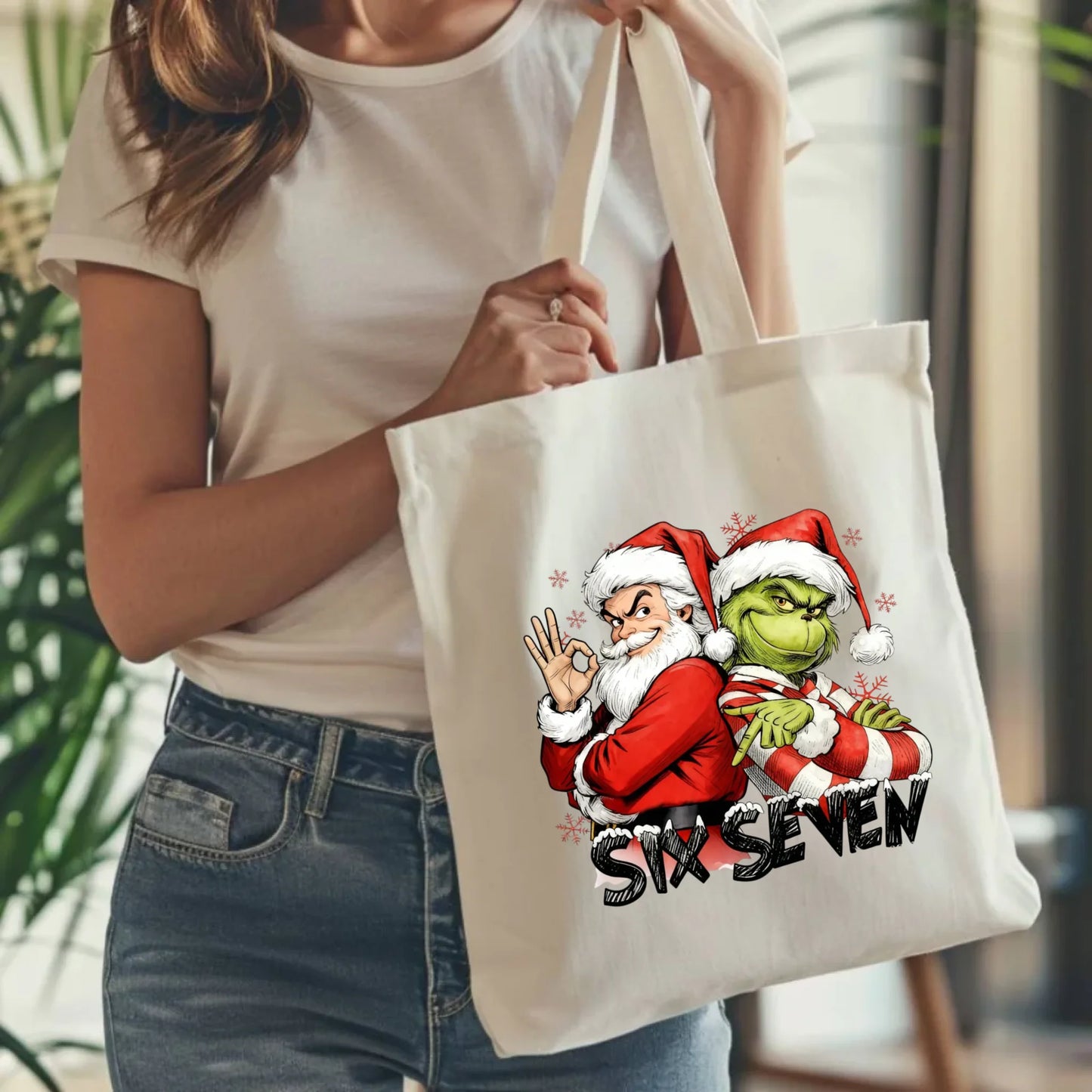 Torba świąteczna - Mikołaj i Grinch six seven 67 BN148 - StoryCups.pl