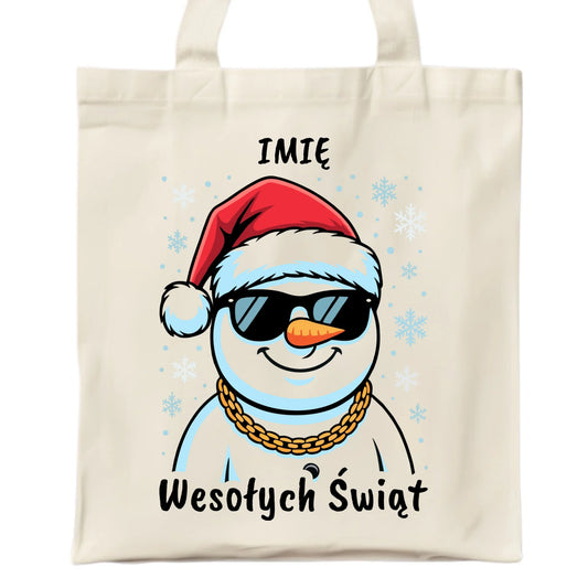 Torba świąteczna - Wesoły bałwan Wesołych Świąt - personalizowana BN82 - StoryCups.pl