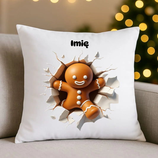Poduszka świąteczna - Pierniczek 3D - personalizowana BN81 - StoryCups.pl