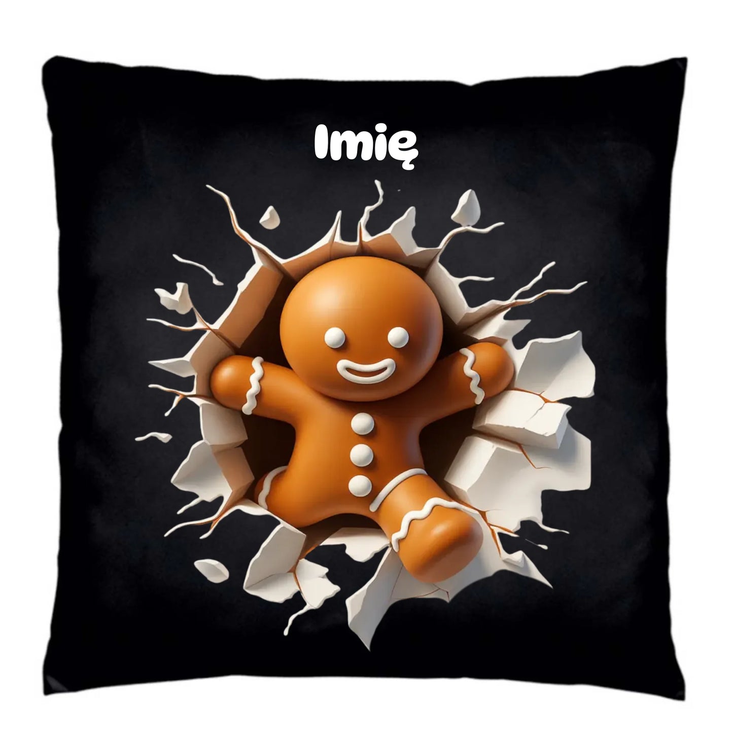 Poduszka dekoracyjna świąteczna - Pierniczek 3D - personalizowana BN81 - StoryCups.pl