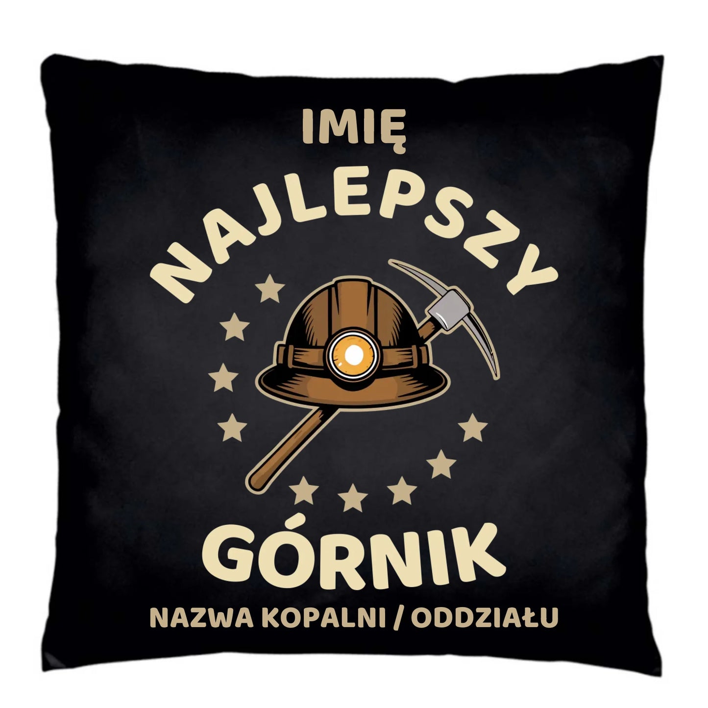 Poduszka dekoracyjna - prezent dla górnika - Najlepszy górnik - personalizowana G23 - StoryCups.pl