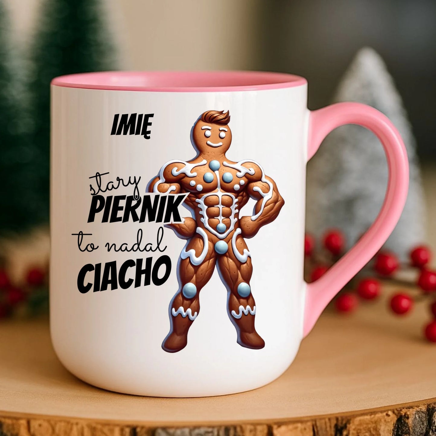 Kubek elegant świąteczny - Stary piernik to nadal ciacho - personalizowany BN23