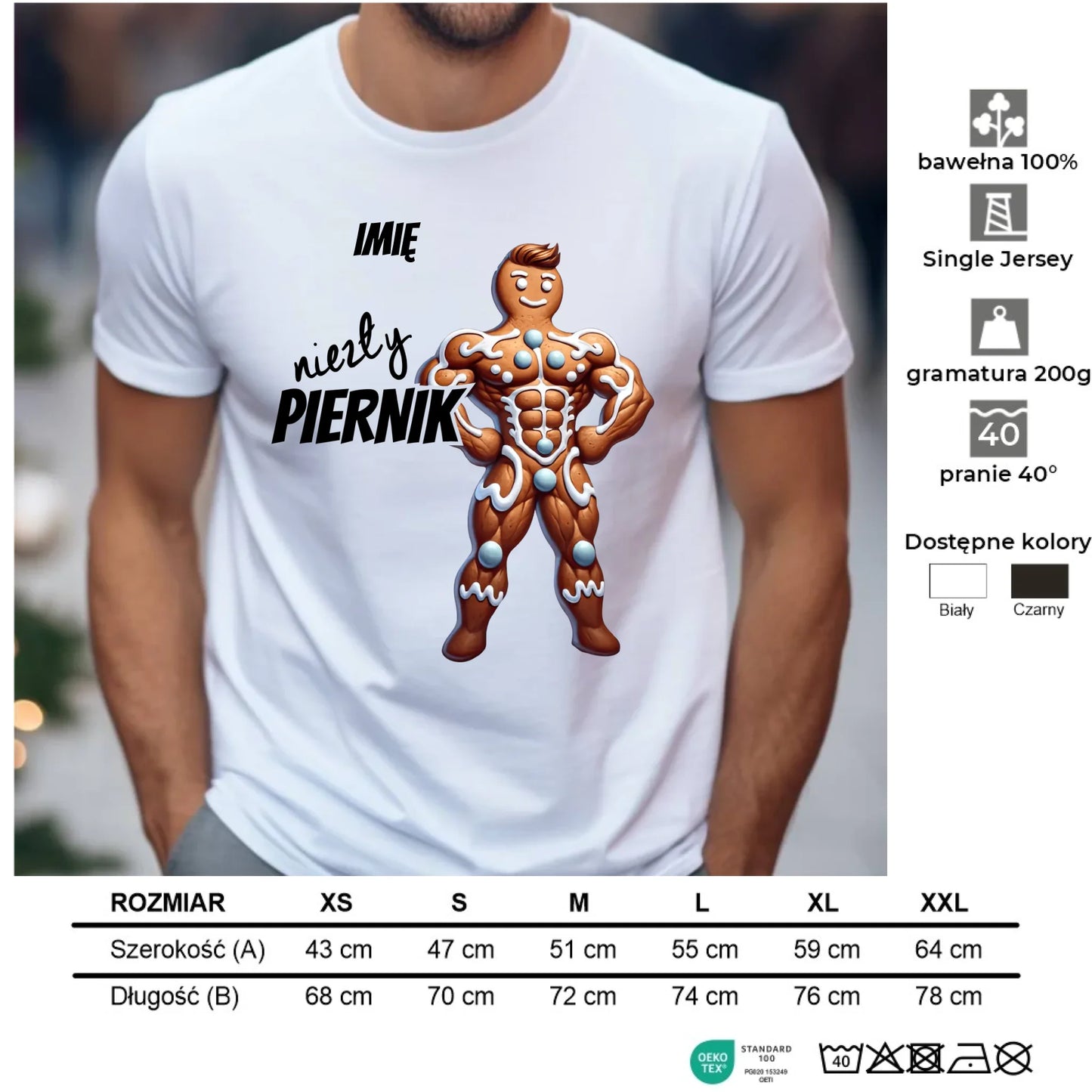 Koszulka męska świąteczna - Niezły piernik - personalizowana BN24