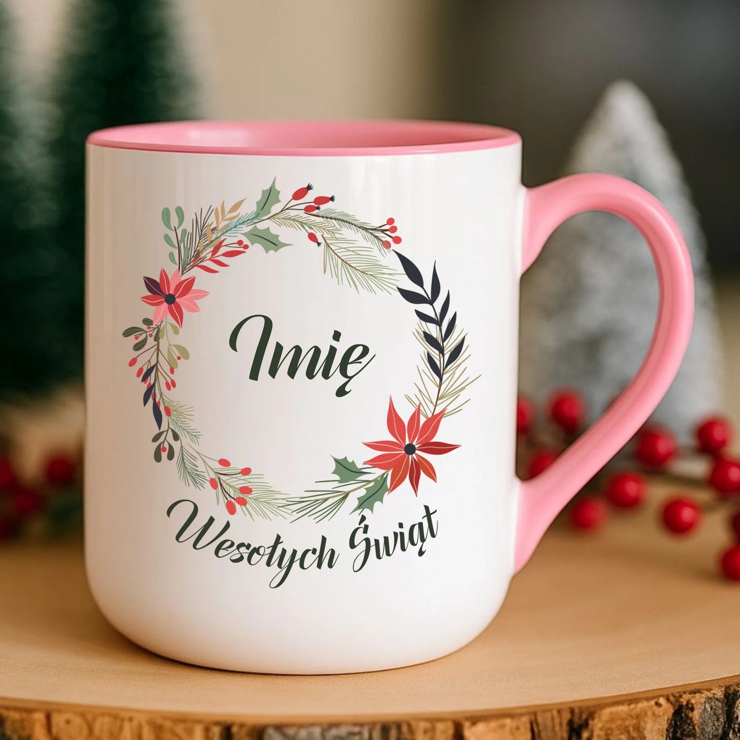 Kubek elegant świąteczny - Wesołych Świąt - personalizowany BN19