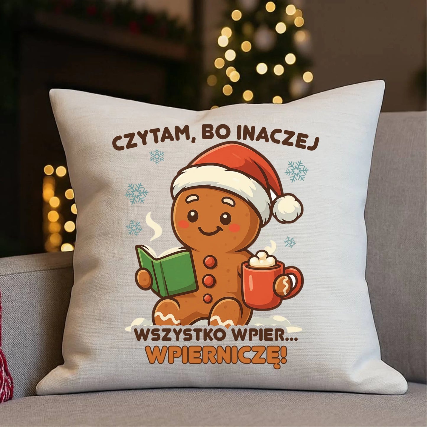 Poduszka świąteczna - Czytam, bo inaczej wszystko wpier... wpierniczę BN79 - StoryCups.pl