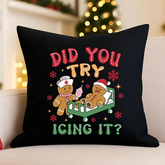 Poduszka dekoracyjna świąteczna - Did you try icing it? BN78 - StoryCups.pl