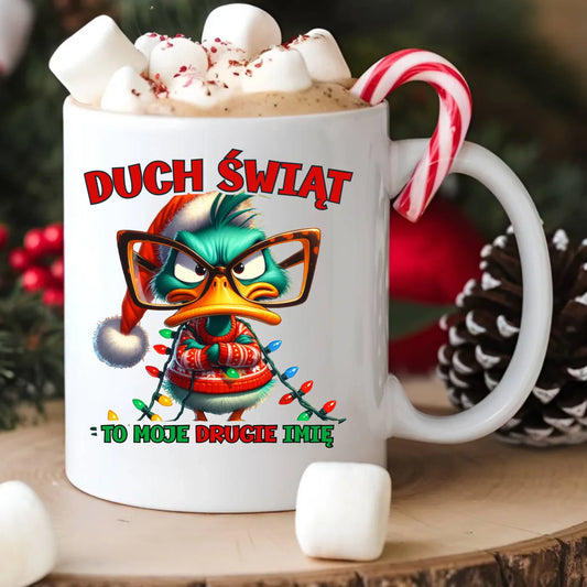 Kubek świąteczny - Duch Świąt to moje drugie imię BN76 - StoryCups.pl