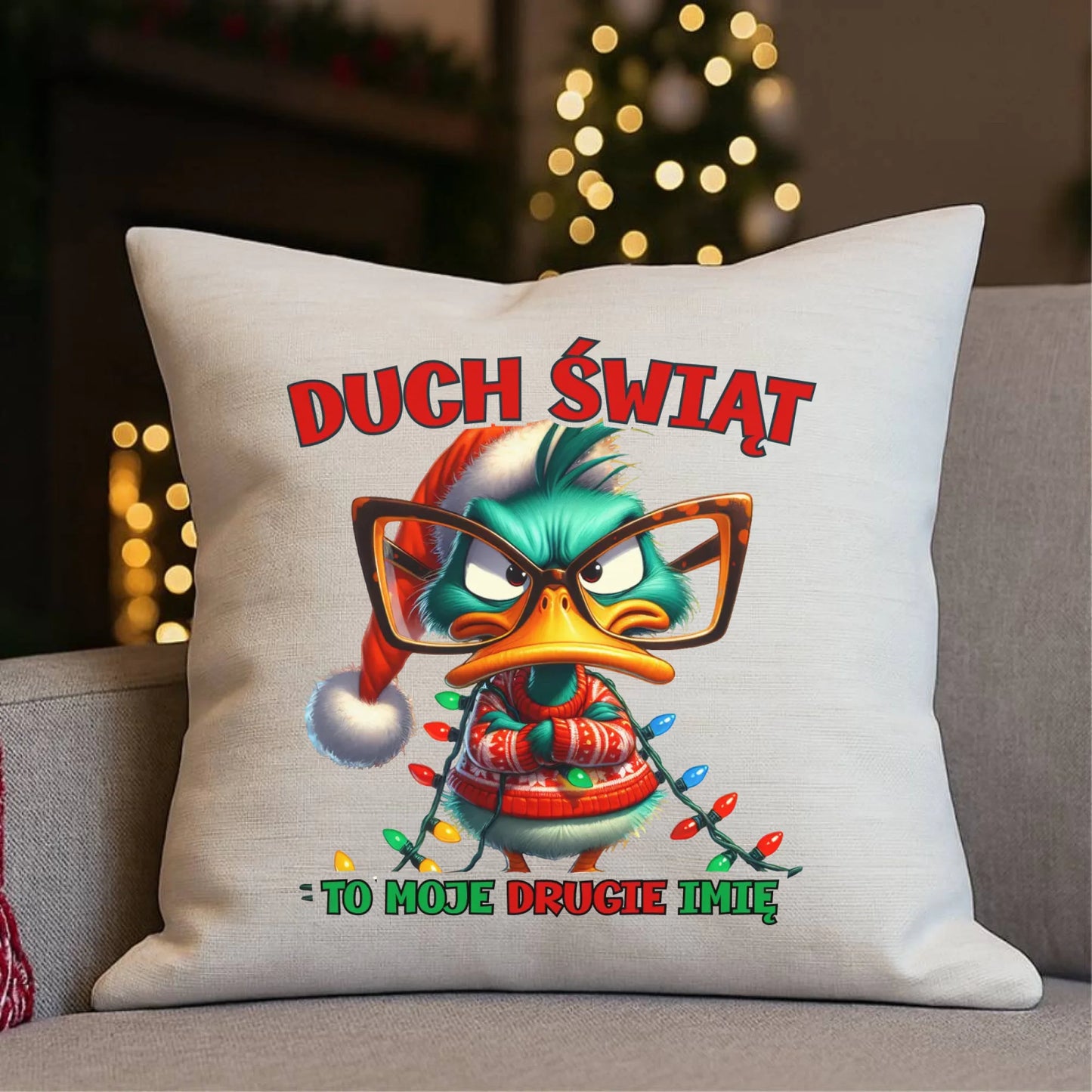 Poduszka świąteczna - Duch Świąt to moje drugie imię BN76 - StoryCups.pl