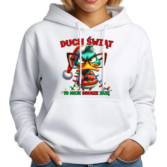 Bluza damska z kapturem świąteczna - Duch Świąt to moje drugie imię BN76 - StoryCups.pl