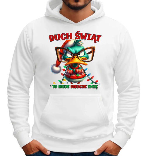 Bluza męska z kapturem świąteczna - Duch Świąt to moje drugie imię BN76 - StoryCups.pl