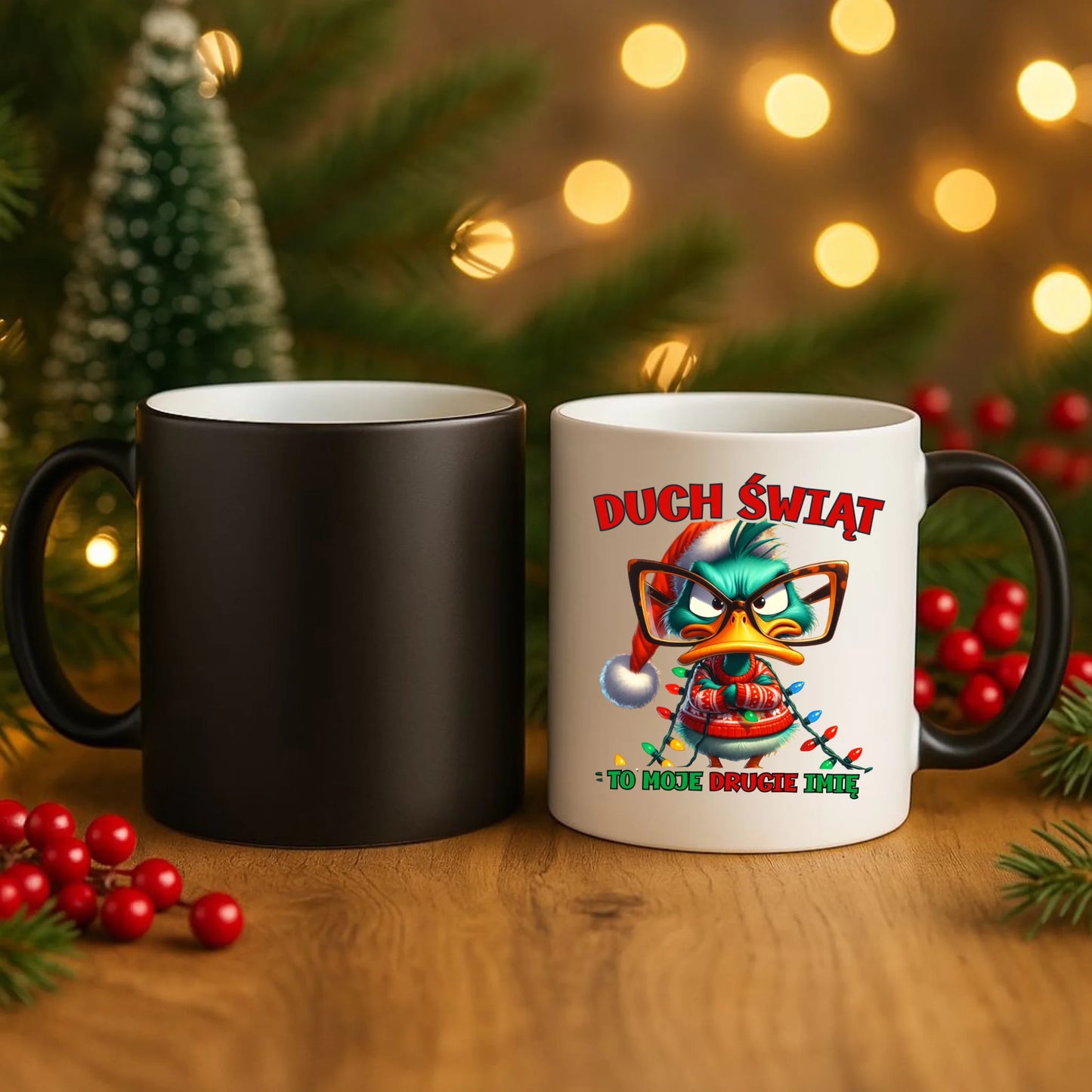 Kubek magiczny świąteczny - Duch Świąt to moje drugie imię BN76 - StoryCups.pl