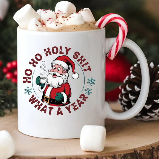 Kubek świąteczny - Ho ho holy shit what a year BN74 - StoryCups.pl
