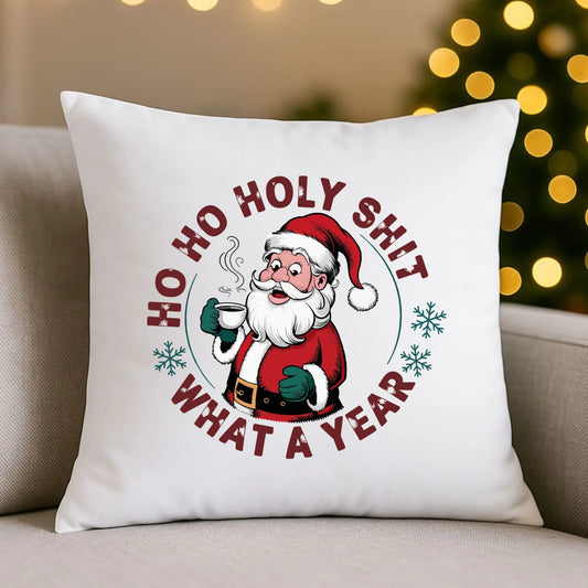 Poduszka świąteczna - Ho ho holy shit what a year BN74 - StoryCups.pl