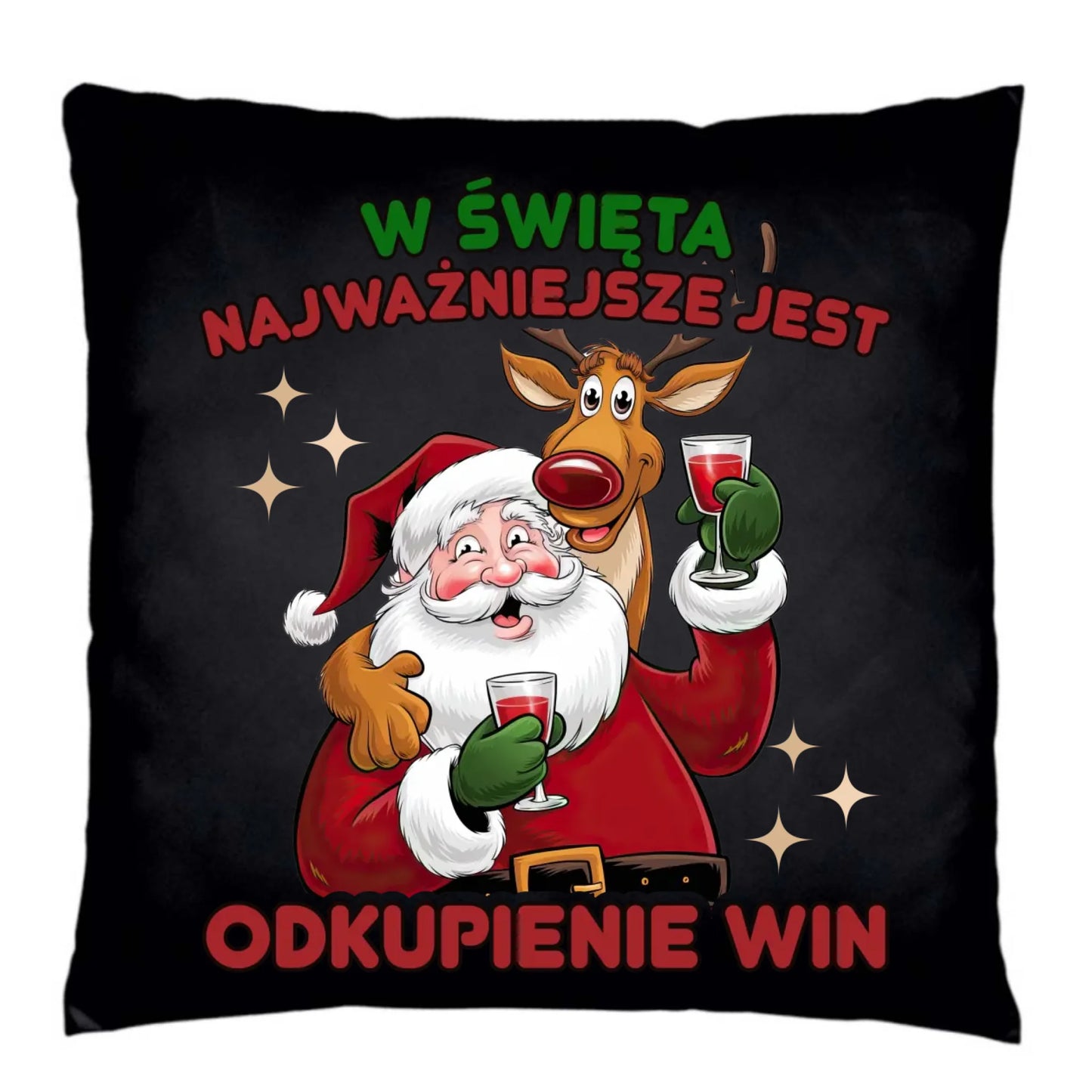 Poduszka dekoracyjna świąteczna - W święta najważniejsze jest odkupienie win BN73 - StoryCups.pl