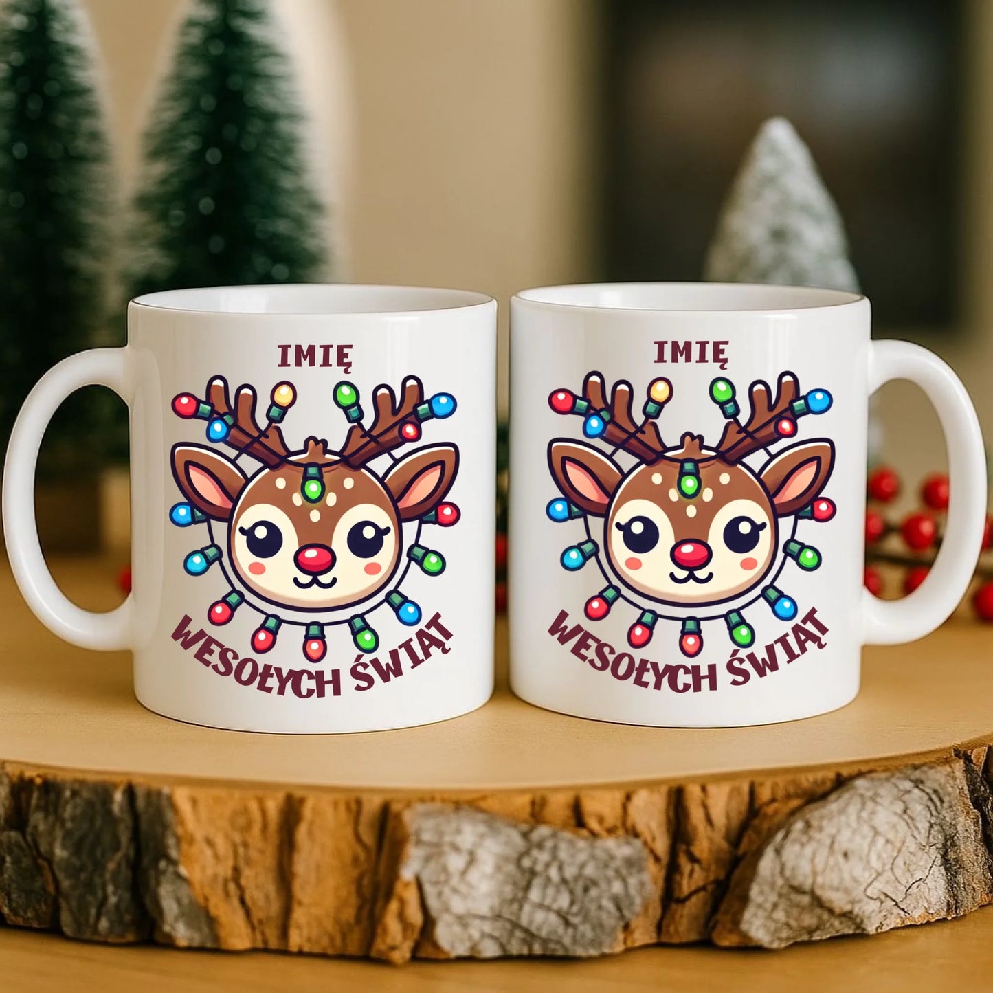 Kubek świąteczny - Renifer Wesołych Świąt - personalizowany BN72