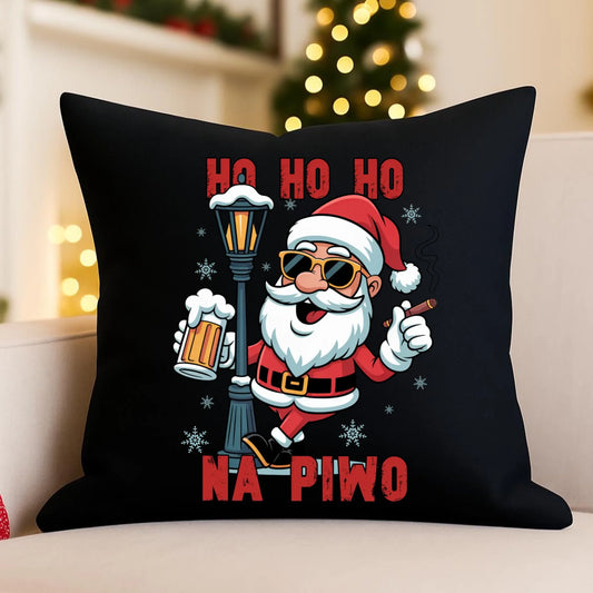 Poduszka dekoracyjna świąteczna - Mikołaj Ho ho ho na piwo BN64 - StoryCups.pl