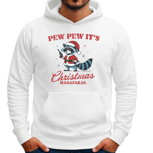 Bluza męska z kapturem świąteczna - Pew pew it's Christmas BN60 - StoryCups.pl