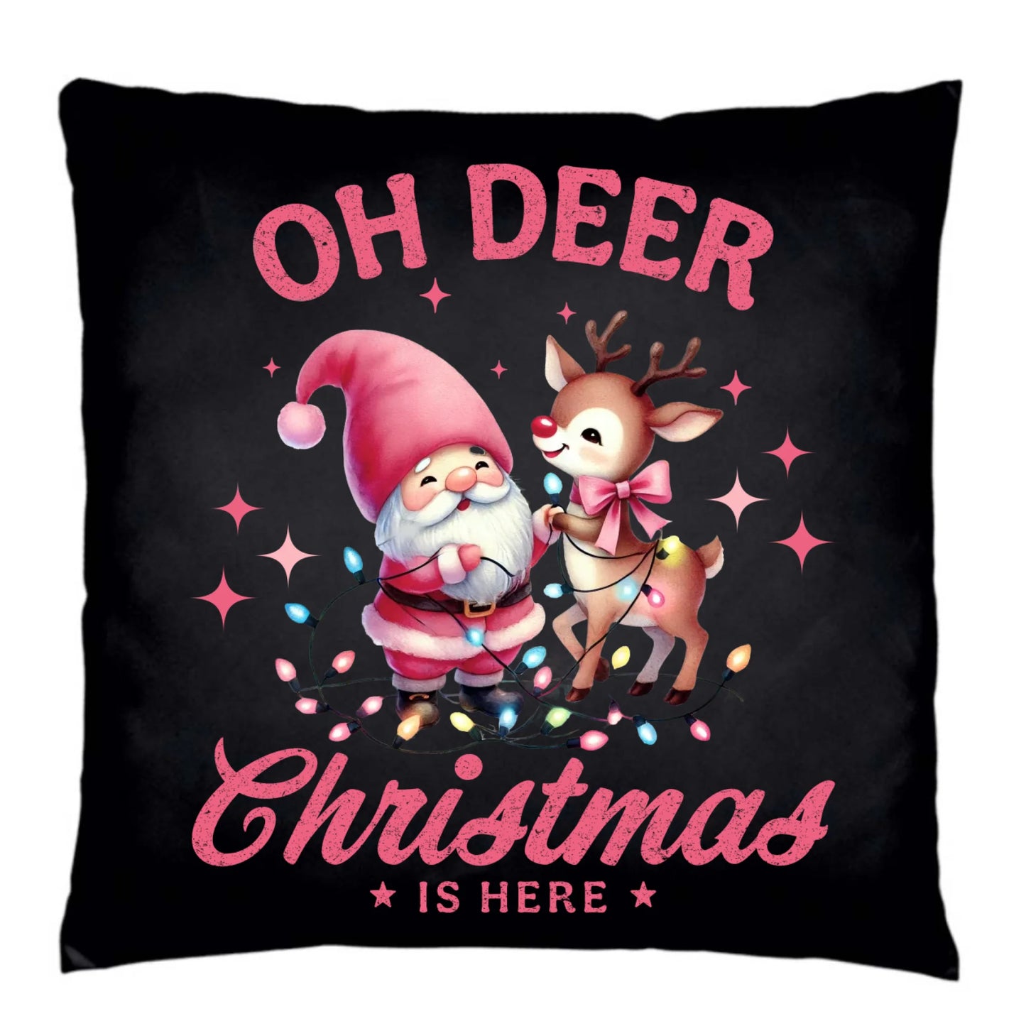 Poduszka dekoracyjna świąteczna - Oh deer Christmas is here BN59 - StoryCups.pl