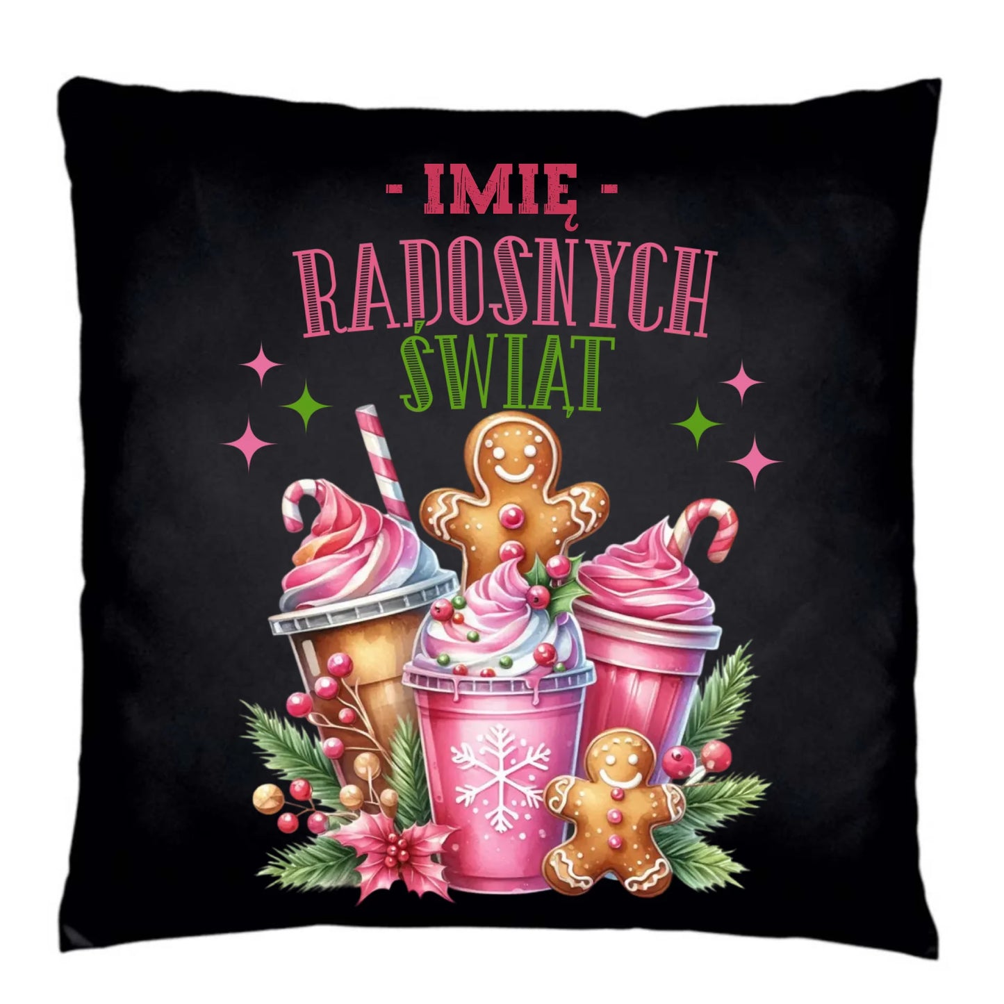 Poduszka dekoracyjna świąteczna - Radosnych Świąt - personalizowana BN58 - StoryCups.pl