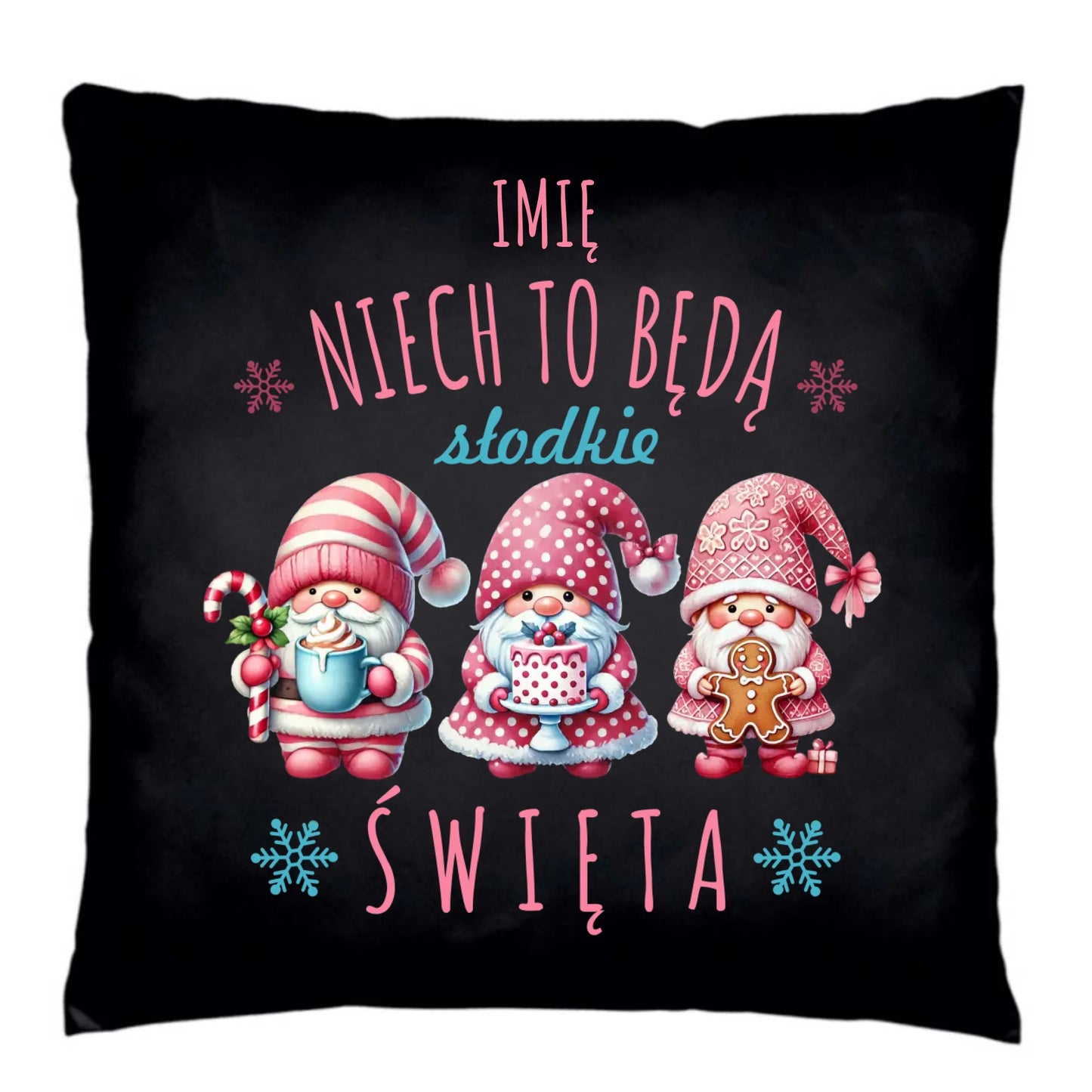 Poduszka dekoracyjna świąteczna - Skrzaty Słodkie Święta - personalizowana BN57 - StoryCups.pl