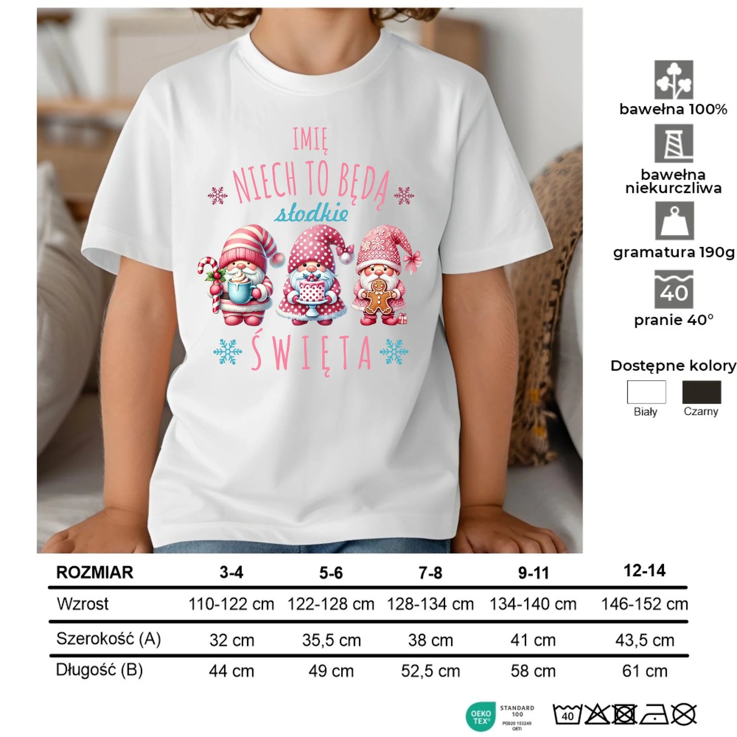 Koszulka dziecięca świąteczna- Skrzaty Słodkie Święta - personalizowana BN57 - StoryCups.pl