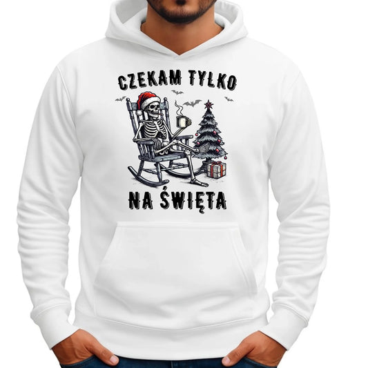 Bluza męska z kapturem świąteczna - Czekam tylko na święta BN56 - StoryCups.pl