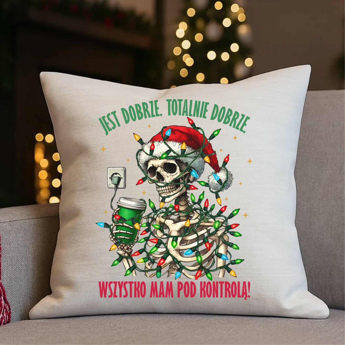 Poduszka świąteczna - Jest dobrze Wszystko mam pod kontrolą BN55 - StoryCups.pl